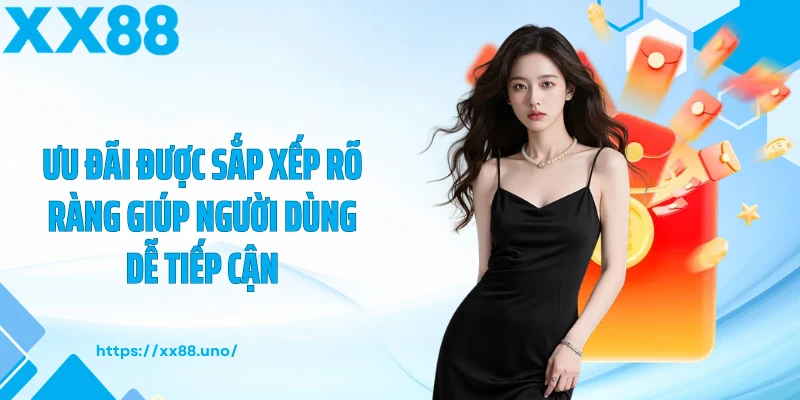Ưu đãi được sắp xếp rõ ràng giúp người dùng dễ tiếp cận