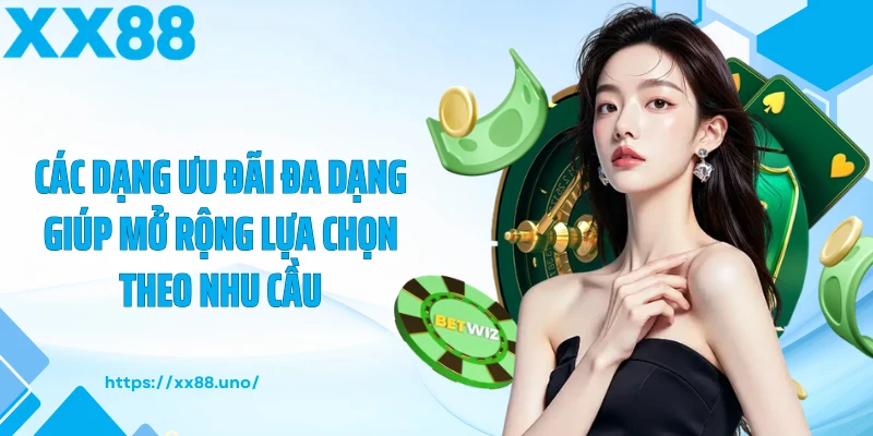 Các dạng ưu đãi đa dạng giúp mở rộng lựa chọn theo nhu cầu